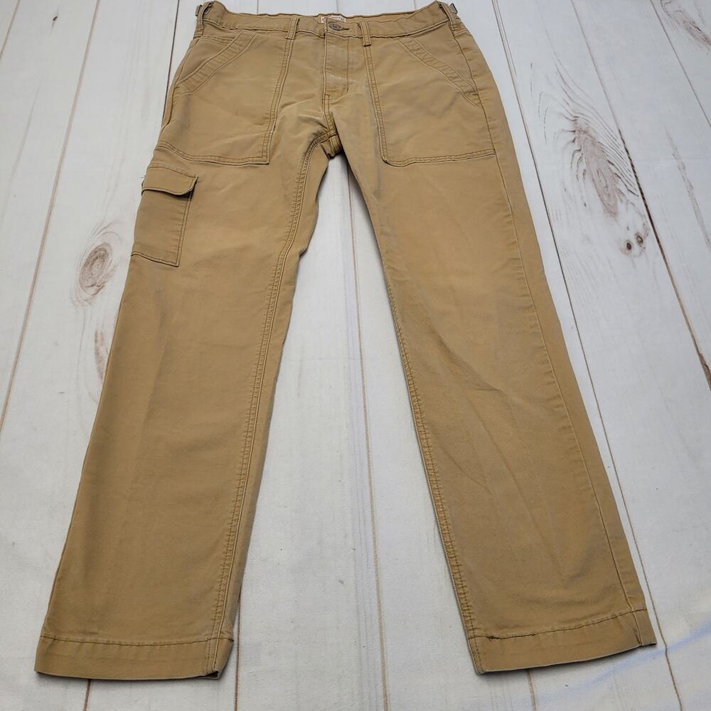 Levis khaki tan utility cargo pants cinch waist slim straight